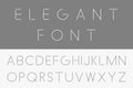 Thin minimalistic font. Vector english alphabet.