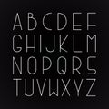 Thin minimalistic font. Vector english alphabet. Elegant latin letters.