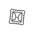 Thin Outline Icon Framed Picture. Such Line sign as Gallery, Visual Perception, Picture. Vector Computer Isolated