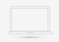 Thin outline linear laptop isolated flat icon PC Computer