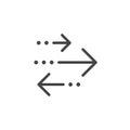 Thin Outline Transactions Icon. Such a Line sign as Transaction and Exchange or Transfer, Arrows Left and Right. Vector