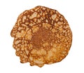 Thin pancake isolated on white background