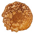 Thin pancake isolated on white background