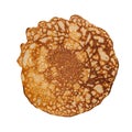 Thin pancake isolated on white background