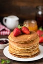 Thin pancakes or crepes or blini