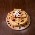 Thin pancakes with crispy crust Royalty Free Stock Photo