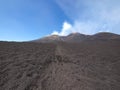 Path through the etna volcano ashes