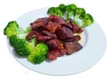 Thin pieces of fried beef with salty flavor