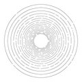 Thin random dashed concentric circles background Royalty Free Stock Photo