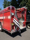 Fire Engine with Thin Red Line American Flag, Rutherford, New Jersey, USA