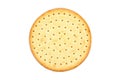 Thin round biscuits cracker isolated on white background Royalty Free Stock Photo