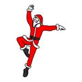 Thin Santa Claus dancing ballet vector illustration sketch hand