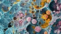 A thin section transmission electron microscopy image of a nuclear pore complex revealing its structural details and