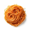 Top View Spaghetti - Close-up Of Dynamic Brushwork On White Background