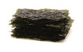 Thin sheets of dried and seasoned edible seaweed, kim