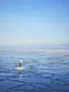 Thin sheets of ice in ocean