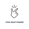 thin snap finger like easy icon, symbol linear abstract trend simple okey logotype graphic design concept of female or male make Royalty Free Stock Photo