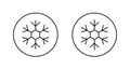 Thin snowflake icon in circular outline. Winter season, ice, and cold temperature symbol Royalty Free Stock Photo