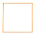 Thin square wooden brown frame for painting or picture isolated on a white background Royalty Free Stock Photo