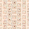 Thin squares with small circles seamless pattern. Geometry simple square in square vector pattern as african ethnic