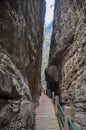 Thin strip of sky in canyon Royalty Free Stock Photo