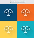 Thin thin line icons set of balance & law and judgment, modern simple style