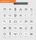 Thin thin line icons set of business basic , modern simple style Royalty Free Stock Photo