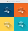 Thin thin line icons set of check out & buy and payment, modern simple style Royalty Free Stock Photo