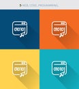 Thin thin line icons set of coding & programming , modern simple style