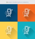 Thin thin line icons set of mobile payment & app and m-commerce, modern simple style Royalty Free Stock Photo