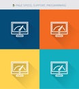 Thin thin line icons set of page speed & programming, modern simple style