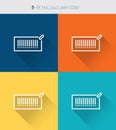 Thin thin line icons set of retail, sale, bar code, modern simple style Royalty Free Stock Photo