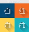 Thin thin line icons set of shopping & e-commerce , modern simple style Royalty Free Stock Photo