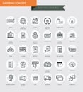 Thin thin line icons set of shopping , modern simple style Royalty Free Stock Photo