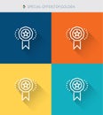 Thin thin line icons set of special offer&top and golden, modern simple style