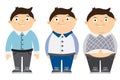 From thin to fat kid. Royalty Free Stock Photo
