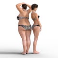 Thin versus Fat in Bikinis Royalty Free Stock Photo