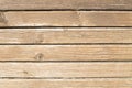 Thin wood plank background in horizontal position. Light wood worn out by sun and time