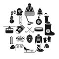 Things from Canada icons set, simple style