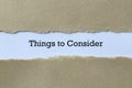 Things to consider on paper