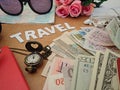 Things to pack for your next travel destination your passport, camera, electronic gadget, currency, sunglasses, note book and trav