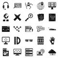 Things to study icons set, simple style