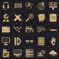 Things to study icons set, simple style