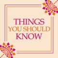 Things You Should Know Pink Orange Floral Square