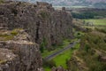 THINGVELLIR, ICELAND- JULY 27: Thingvellir National Park in Iceland on JUL 27, 2019 Royalty Free Stock Photo