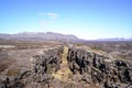 Thingvellir National park a famous area in Iceland right over the spot where the atlantic tectonic plates meets