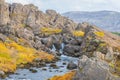 Thingvellir National Park in Iceland Drekkingarhylur Royalty Free Stock Photo