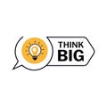 Think big vector illustration with a creative light bulb icon. Dream big, unleash creativity. Royalty Free Stock Photo