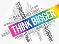 Think Bigger word cloud collage
