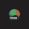 Think of brain logo, creation and idea icons and elements.